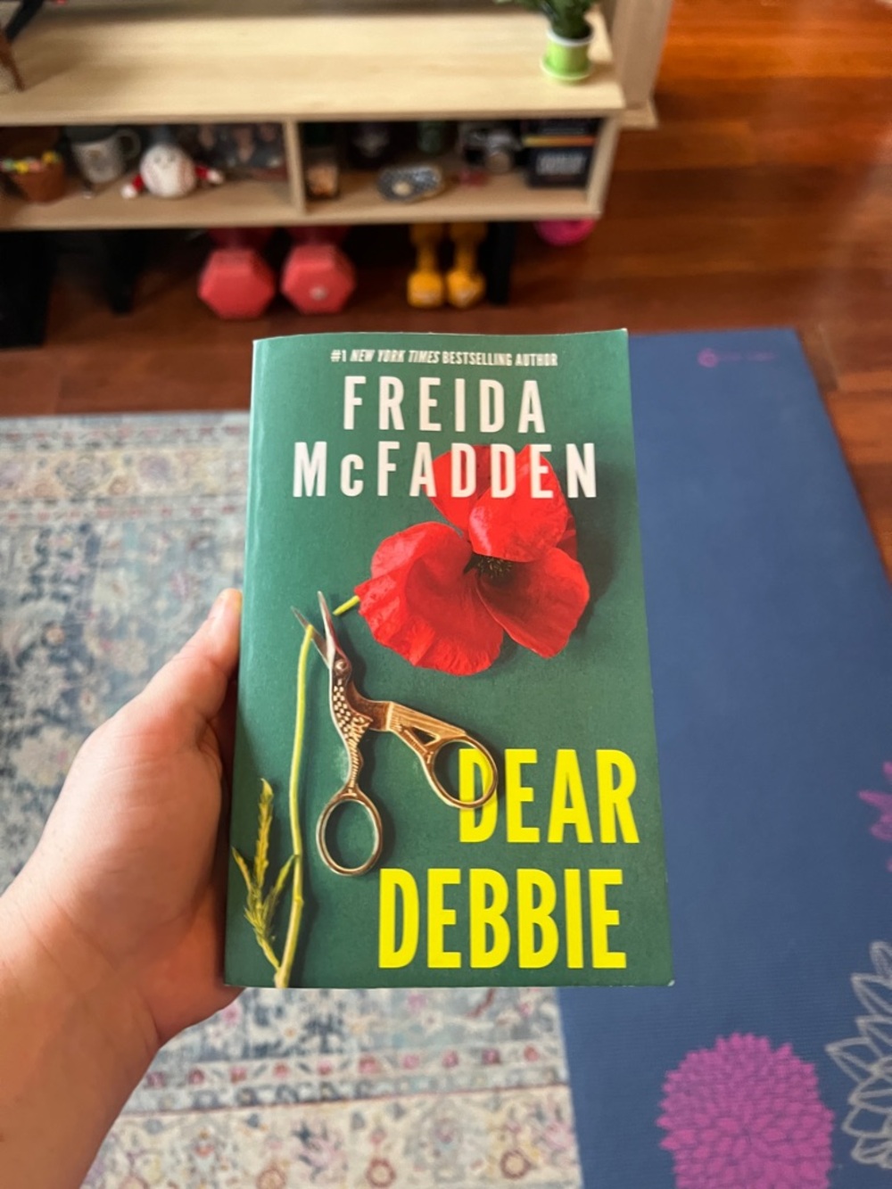 Freida McFadden "Dear Debbie" Paperback - Green Cover with Red Flower